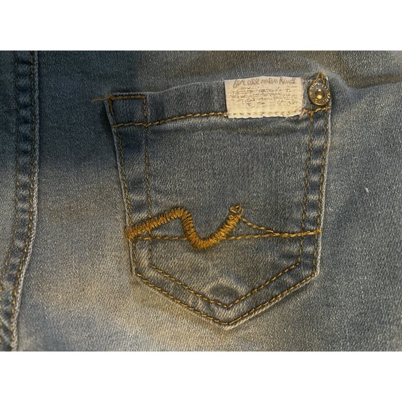 7 For All Mankind Toddler Girls Blue Denim Braid Shortalls Overalls, Size 2T - Picture 5 of 8